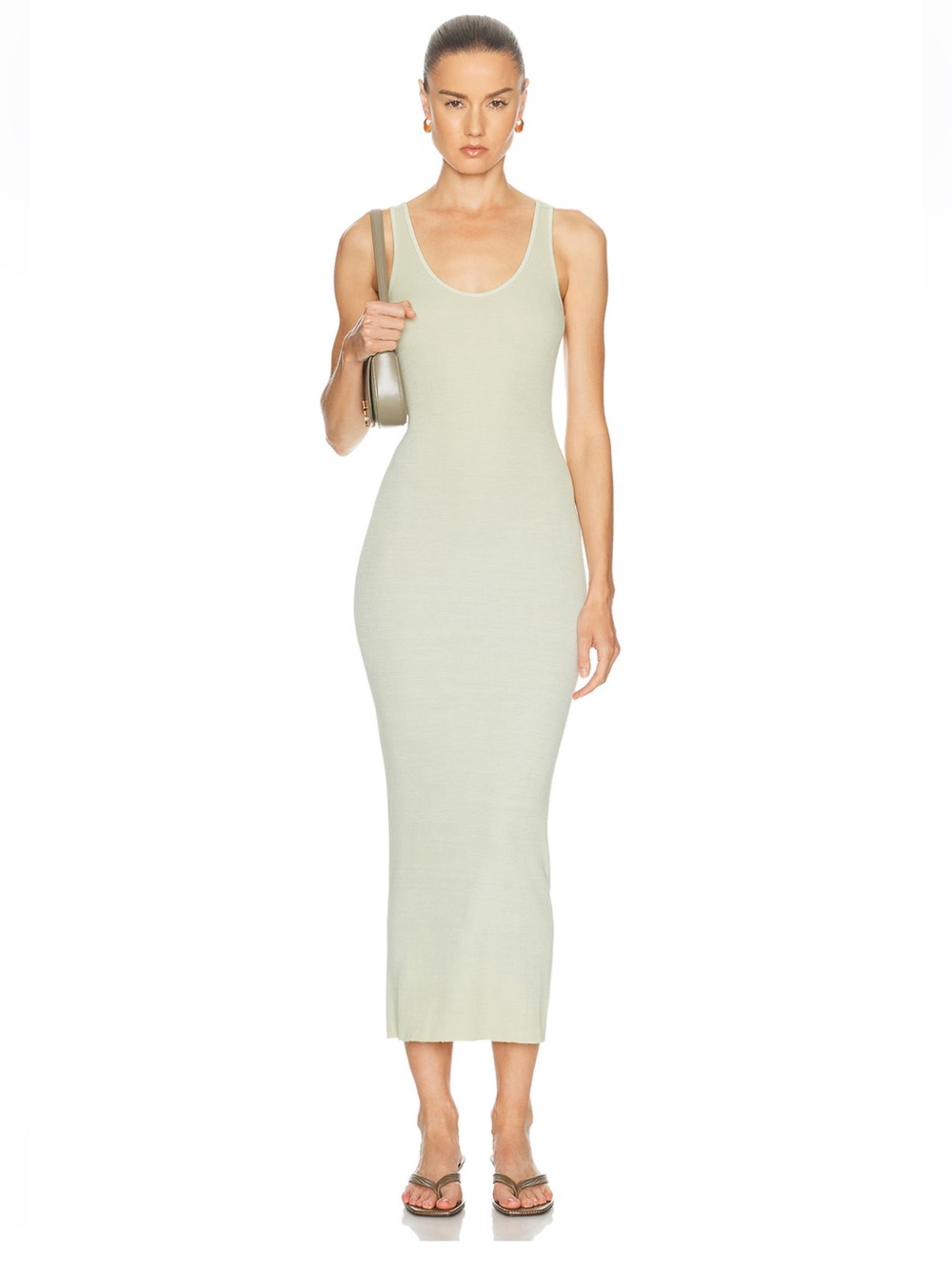 Enza Costa Sleeveless Maxi Dress in Slate Gray Blue